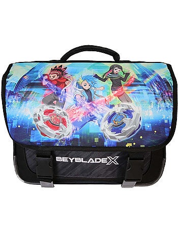 Cartable scolaire garçon 38 cm 2 compartiments BEYBLADE X noir bleu
