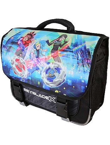 Cartable scolaire garçon 38 cm 2 compartiments BEYBLADE X noir bleu