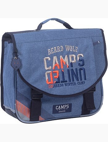 Cartable scolaire garçon 38 cm 2 compartiments CAMPS bleu