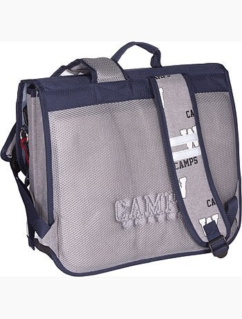 Cartable scolaire garçon 38 cm 2 compartiments CAMPS gris bleu