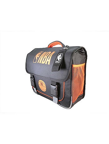 Cartable scolaire garçon 38 cm 2 compartiments NBA noir orange