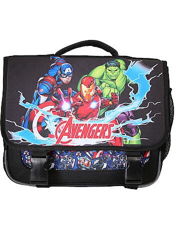 Cartable scolaire garçon Avengers 38 cm noir 2 compartiments