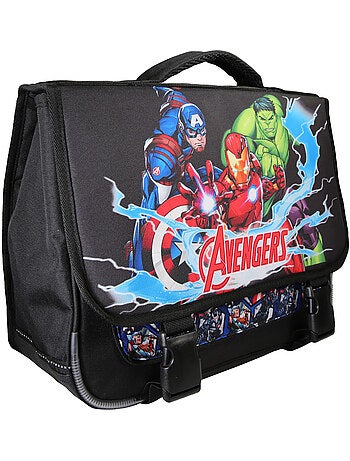 Cartable scolaire garçon Avengers 38 cm noir 2 compartiments