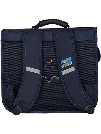Cartable scolaire garçon Batman 38 cm bleu et jaune 2 compartiments
