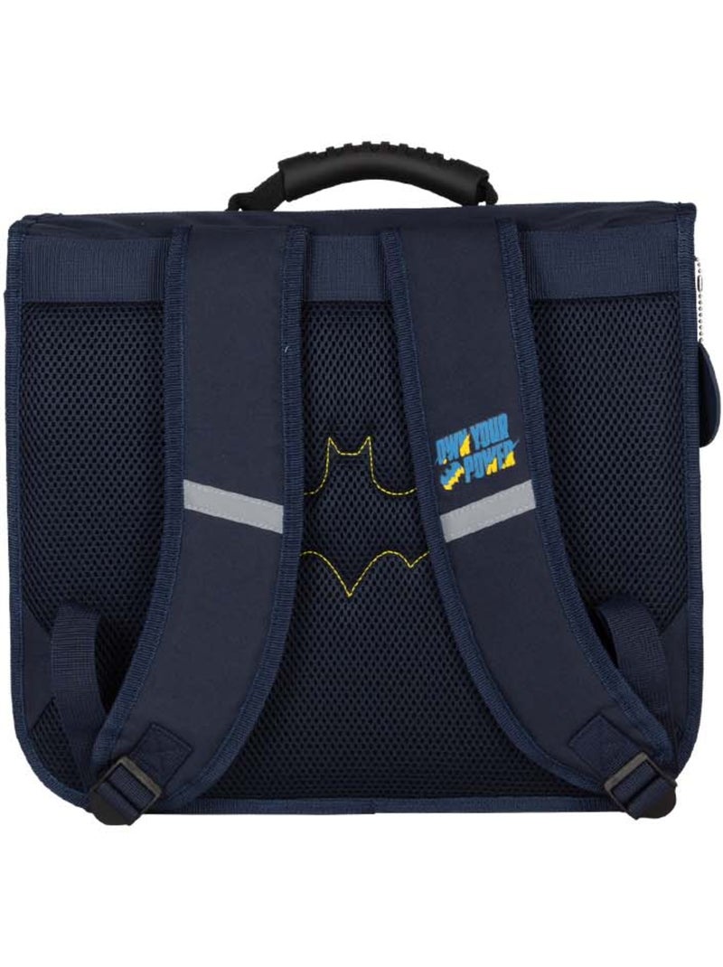 Cartable scolaire garçon Batman 38 cm bleu et jaune 2 compartiments Multicolore - Kiabi