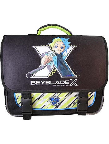 Cartable scolaire garçon Beyblade X 38 cm noir et vert 2 compartiments