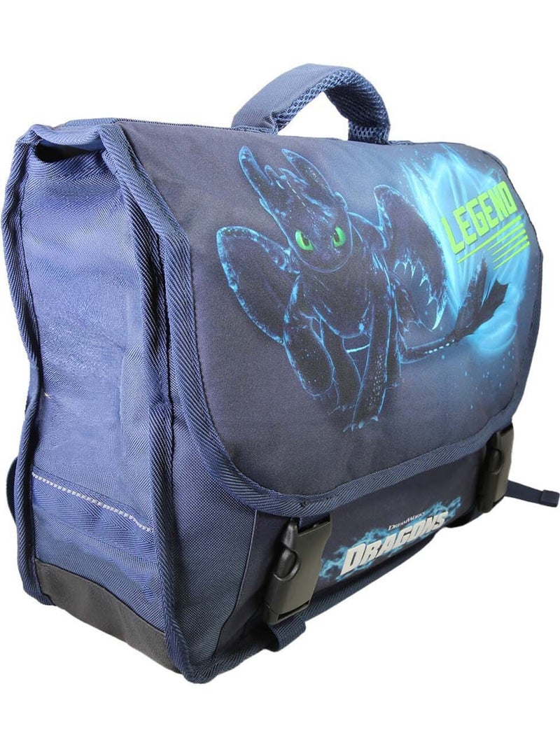Cartable scolaire garçon Dragons 38 cm bleu 2 compartiments Bleu marine - Kiabi