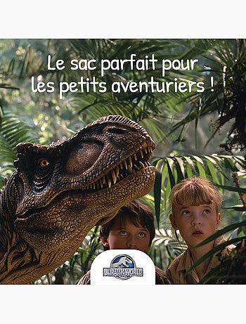 Cartable scolaire garçon Jurassic World 38 cm vert et gris 2 compartiments