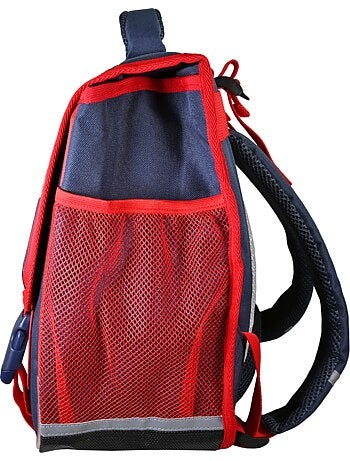 Cartable scolaire garçon Phileas Voiture 38 cm – 2 compartiments – Bleu et rouge