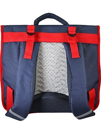 Cartable scolaire garçon Phileas Voiture 38 cm – 2 compartiments – Bleu et rouge