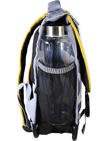 Cartable scolaire garçon POL FOX RACE 38 cm réversible 2 compartiments gris motif voiture