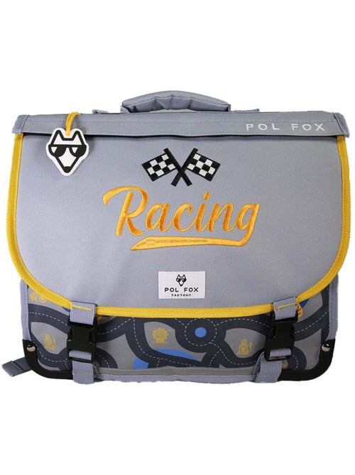 Cartable scolaire garçon POL FOX RACE 38 cm réversible 2 compartiments gris motif voiture - Kiabi Cartable scolaire garçon POL FOX RACE 38 cm réversible 2 compartiments gris motif voiture - Kiabi