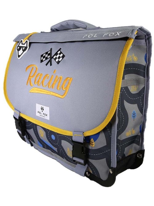 Cartable scolaire garçon POL FOX RACE 38 cm réversible 2 compartiments gris motif voiture - Kiabi Cartable scolaire garçon POL FOX RACE 38 cm réversible 2 compartiments gris motif voiture - Kiabi