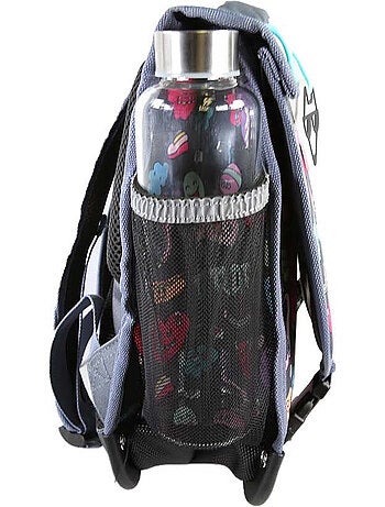 Cartable scolaire garçon POL FOX STREET ART 38 cm réversible 2 compartiments gris motifs graffiti