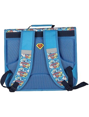 Cartable scolaire garçon Superman 38 cm bleu et rouge 2 compartiments
