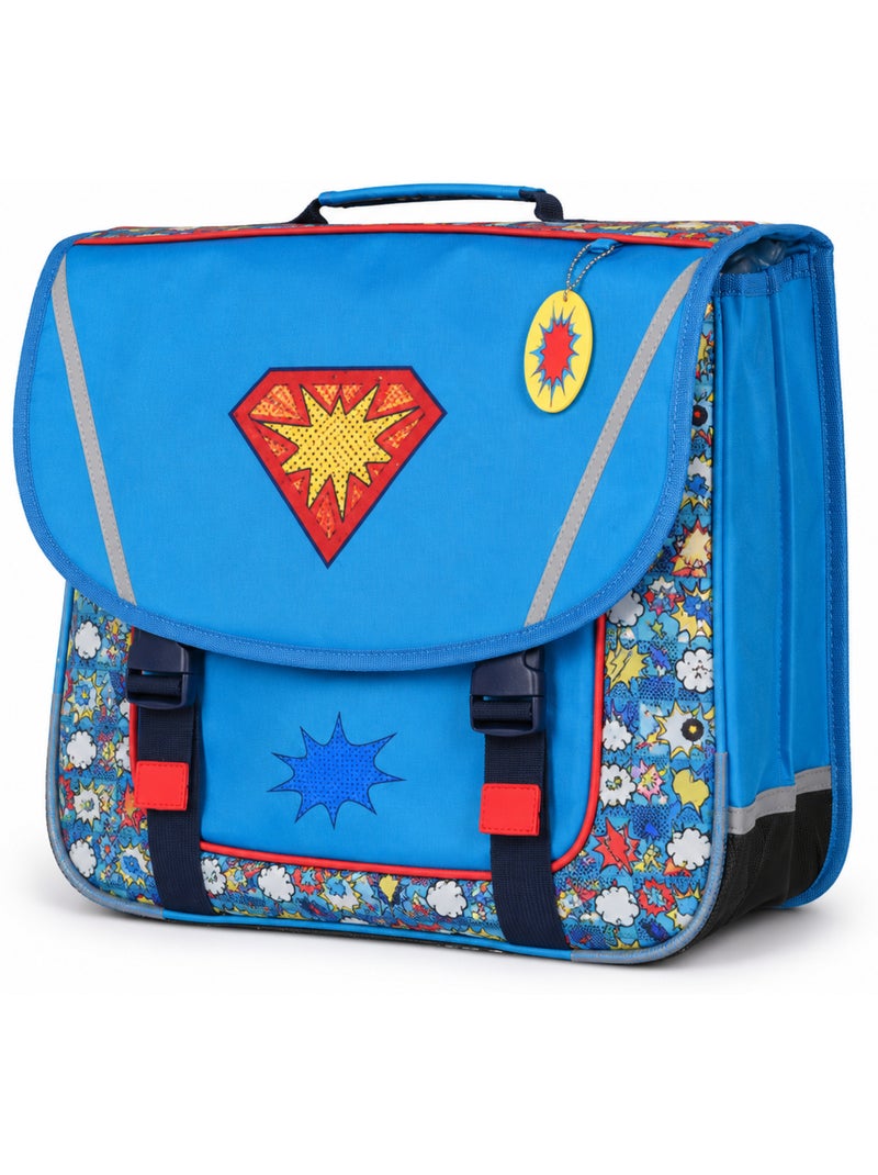 Cartable scolaire garçon Superman 38 cm bleu et rouge 2 compartiments Multicolore - Kiabi
