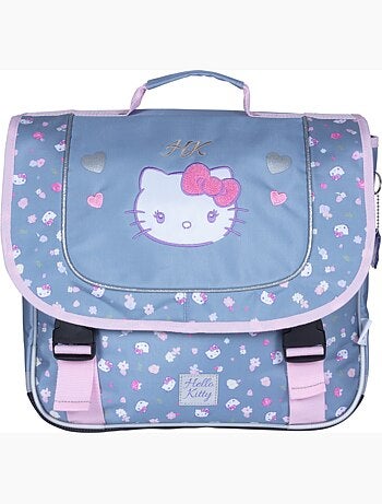 Cartable scolaire primaire 38 cm 2 compartiments HELLO KITTY Delicate Flowers bleu rose