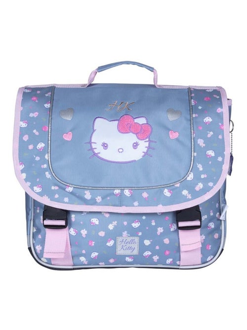 Cartable scolaire primaire 38 cm 2 compartiments HELLO KITTY Delicate Flowers bleu rose - Kiabi