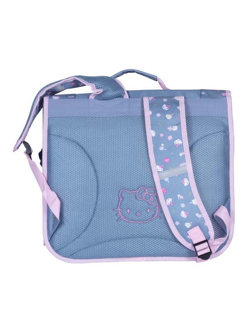 Cartable scolaire primaire 38 cm 2 compartiments HELLO KITTY Delicate Flowers bleu rose - Kiabi
