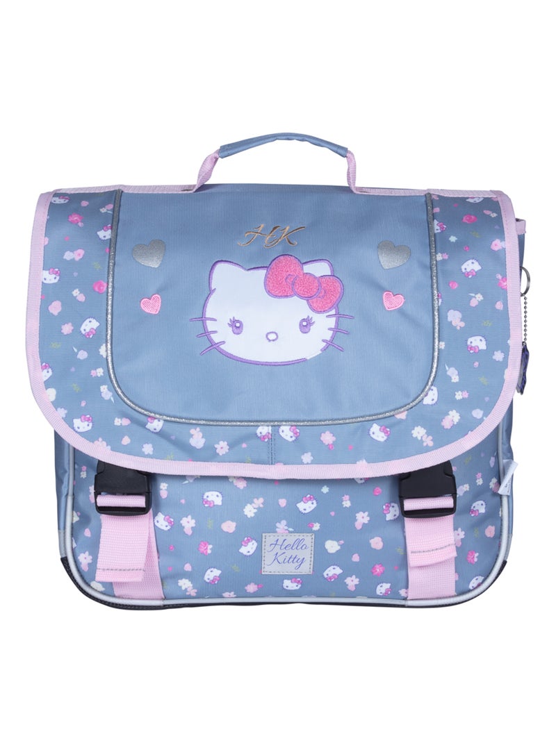 Cartable scolaire primaire 38 cm 2 compartiments HELLO KITTY Delicate Flowers bleu rose Gris - Kiabi