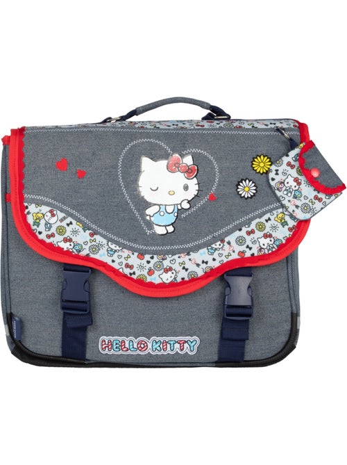 Cartable scolaire primaire 38 cm 2 compartiments HELLO KITTY Kiss Kiss gris rouge - Kiabi Cartable scolaire primaire 38 cm 2 compartiments HELLO KITTY Kiss Kiss gris rouge - Kiabi