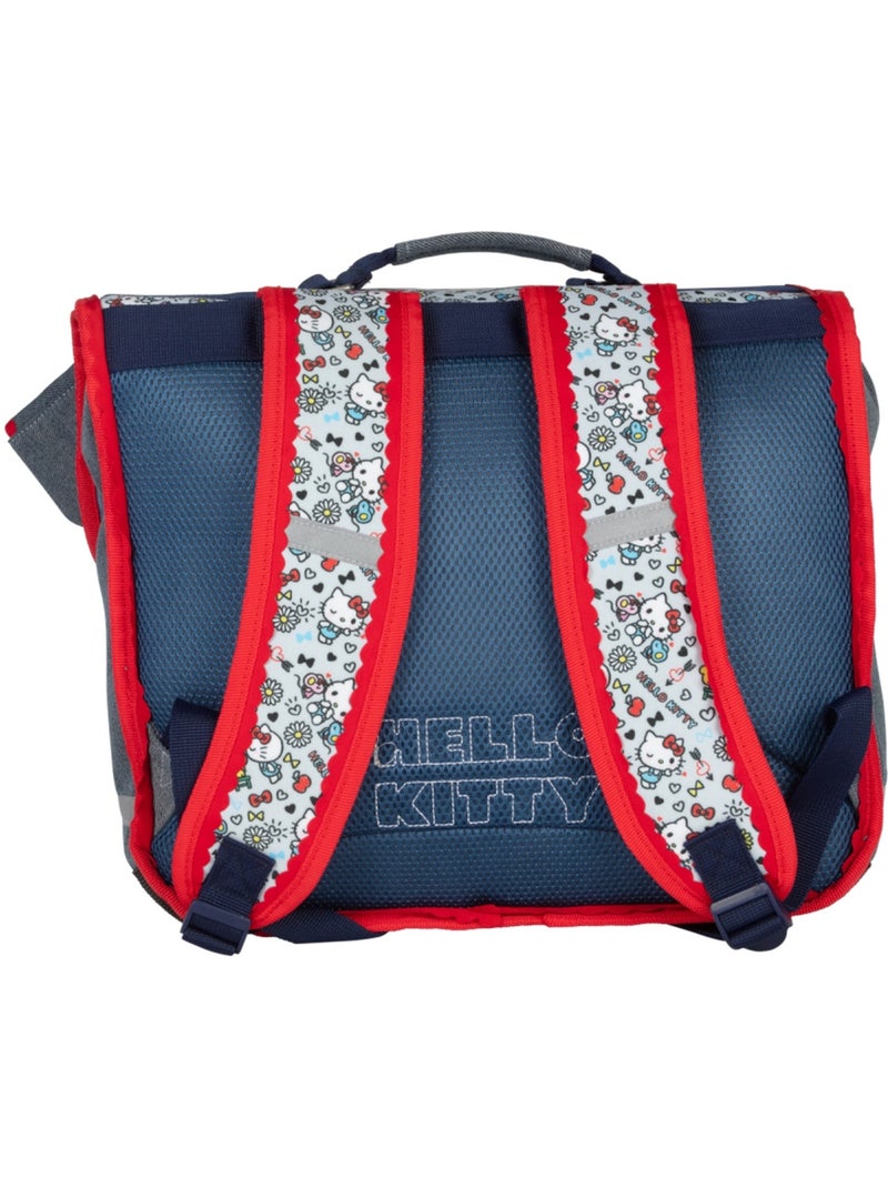 Cartable scolaire primaire 38 cm 2 compartiments HELLO KITTY Kiss Kiss gris rouge Gris - Kiabi