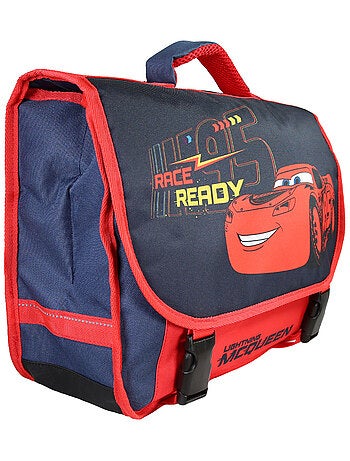 Cartable Scolaire Primaire 38cm Cars Rouge et Bleu Marine 2 Compartiments - Bagtrotter