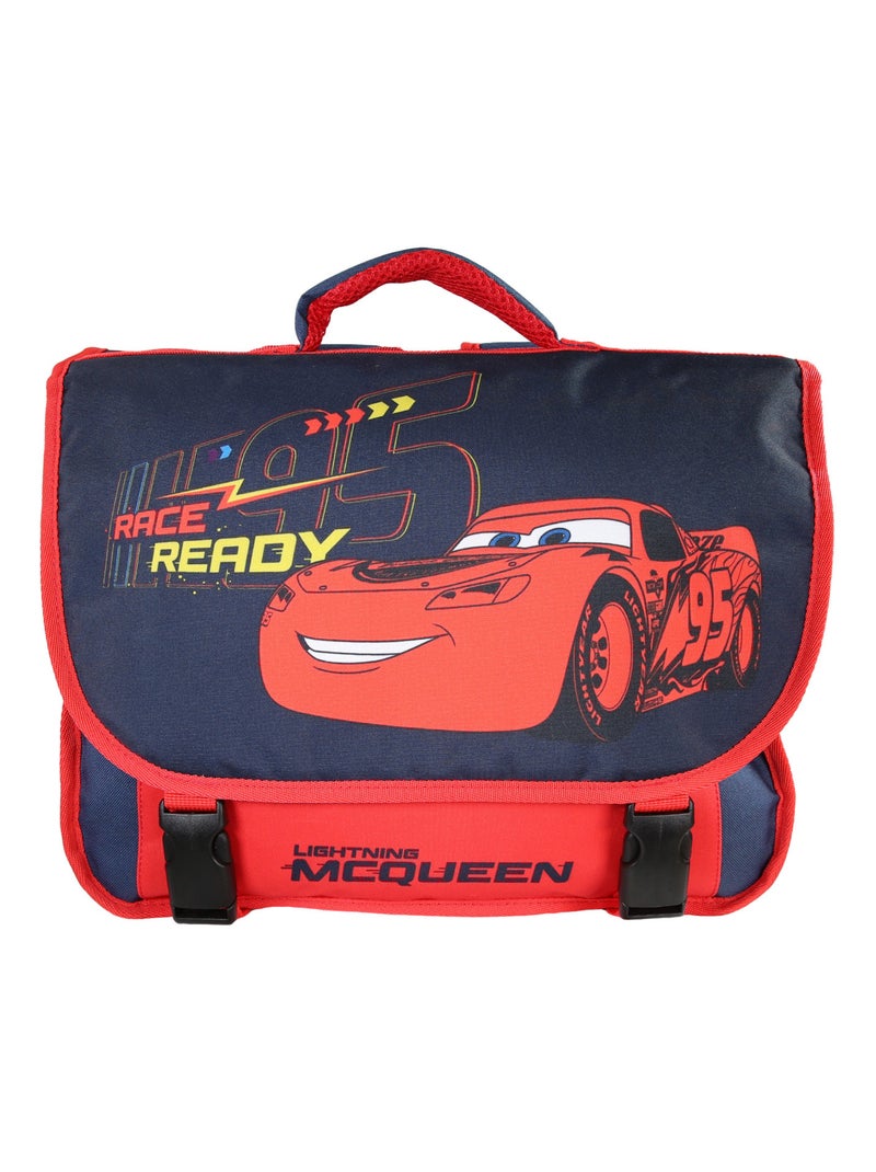 Cartable Scolaire Primaire 38cm Cars Rouge et Bleu Marine  2 Compartiments - Bagtrotter Bleu marine - Kiabi