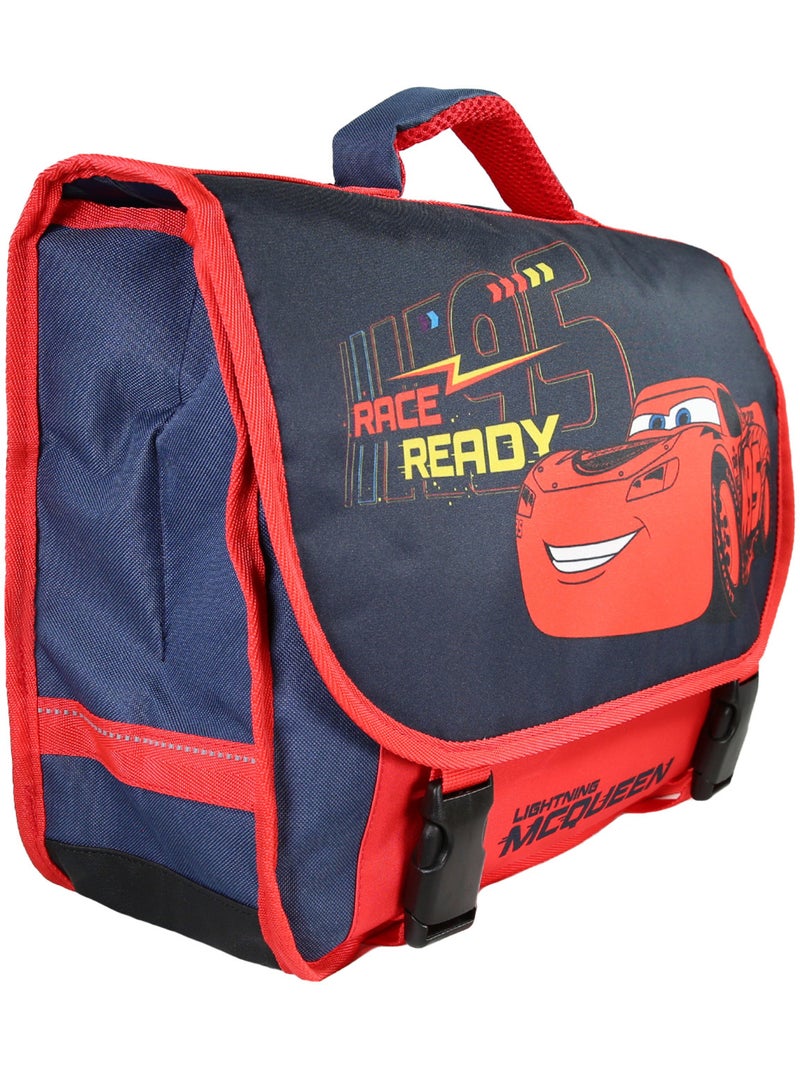 Cartable Scolaire Primaire 38cm Cars Rouge et Bleu Marine  2 Compartiments - Bagtrotter Bleu marine - Kiabi