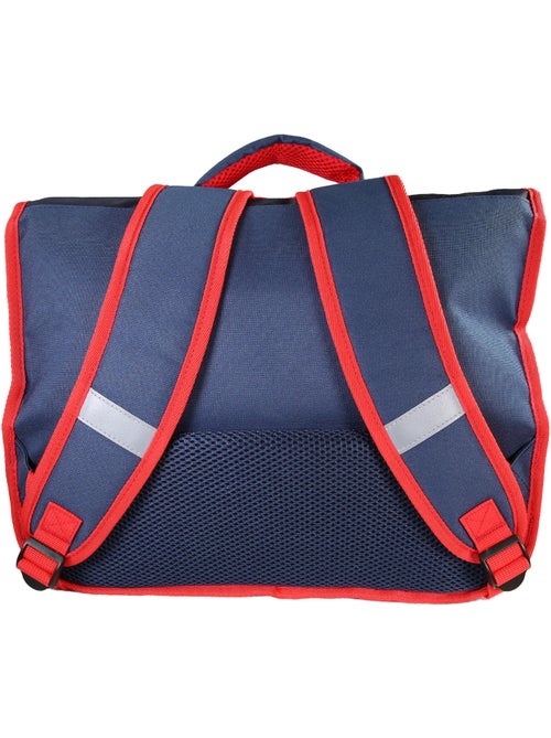 Cartable Scolaire Primaire 38cm Cars Rouge et Bleu Marine  2 Compartiments - Bagtrotter - Kiabi