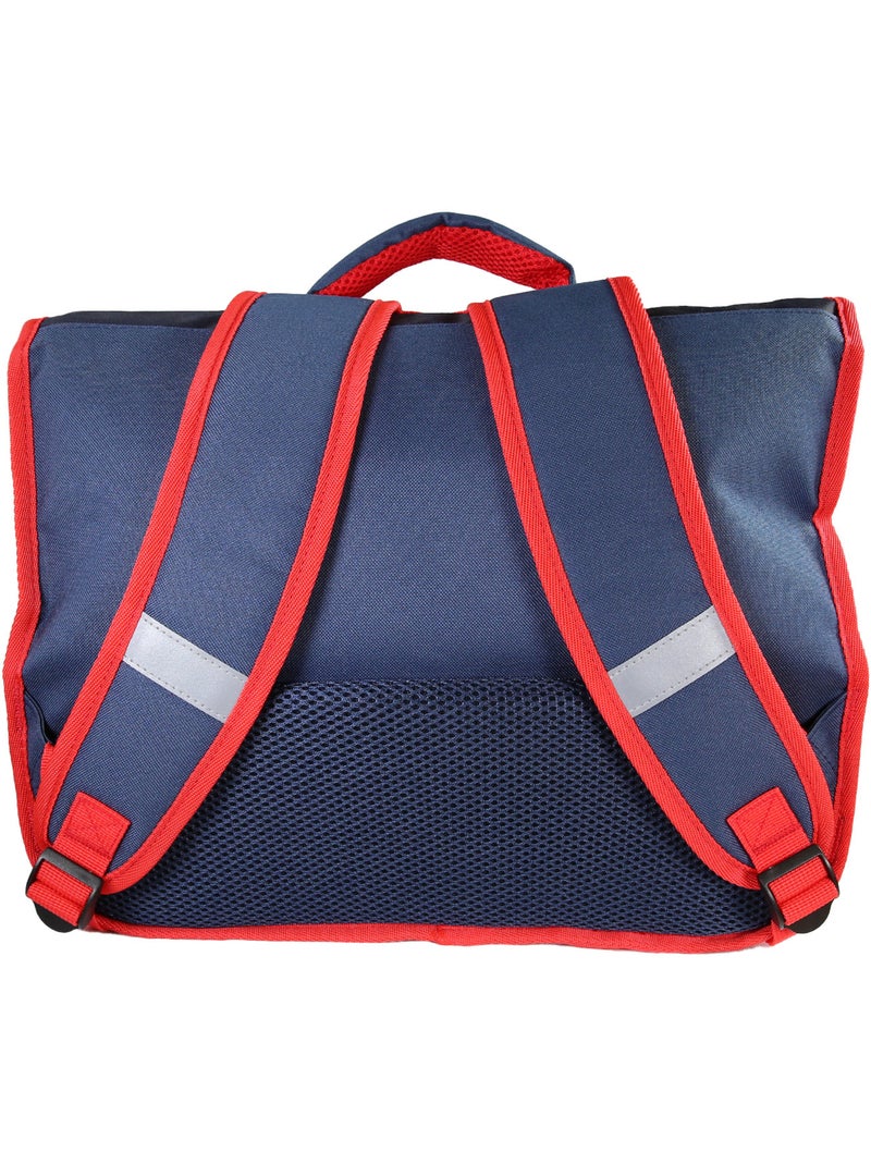 Cartable Scolaire Primaire 38cm Cars Rouge et Bleu Marine  2 Compartiments - Bagtrotter Bleu marine - Kiabi