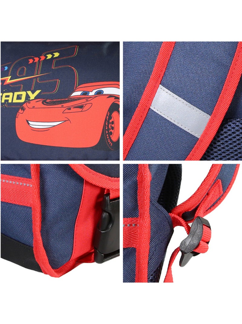 Cartable Scolaire Primaire 38cm Cars Rouge et Bleu Marine  2 Compartiments - Bagtrotter Bleu marine - Kiabi