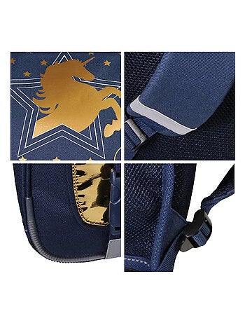Cartable Scolaire Primaire 38cm Cybel Bleu Marine 2 Compartiments - Bagtrotter