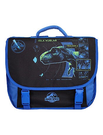 Cartable Scolaire Primaire 38cm Jurassic World Noir et Bleu 2 Compartiments Bagtrotter