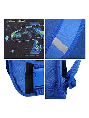 Cartable Scolaire Primaire 38cm Jurassic World Noir et Bleu 2 Compartiments Bagtrotter