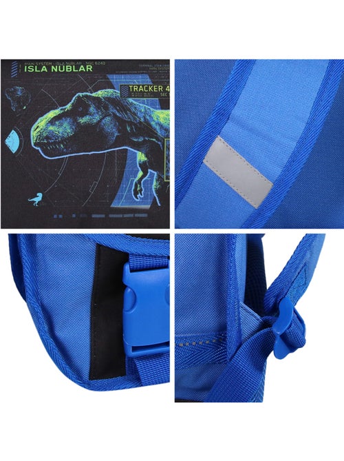 Cartable Scolaire Primaire 38cm Jurassic World Noir et Bleu  2 Compartiments Bagtrotter - Kiabi