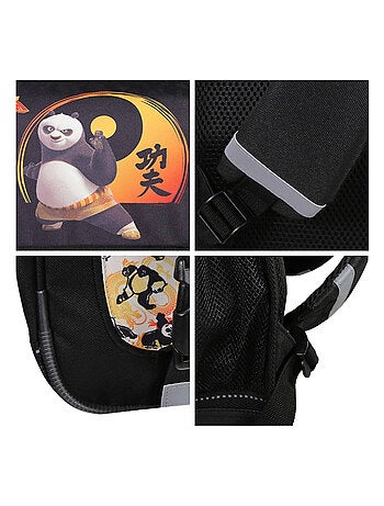 Cartable Scolaire Primaire 38cm Kung Fu Panda Noir 2 Compartiments - Bagtrotter