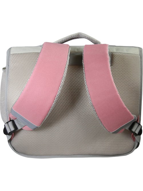 Cartable Scolaire Primaire 38cm Lili Lou gris et rose  2 Compartiments - Bagtrotter - Kiabi