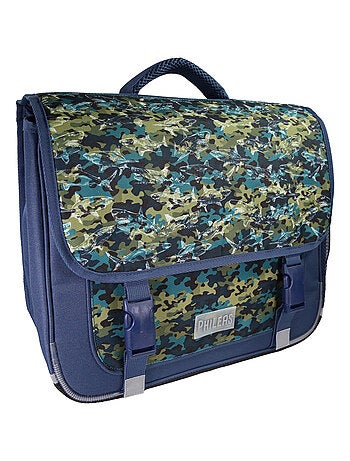 Cartable Scolaire Primaire 38cm Phileas - Requins Bleu Marine 2 Compartiments - Bagtrotter