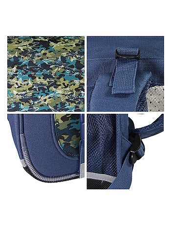 Cartable Scolaire Primaire 38cm Phileas - Requins Bleu Marine 2 Compartiments - Bagtrotter