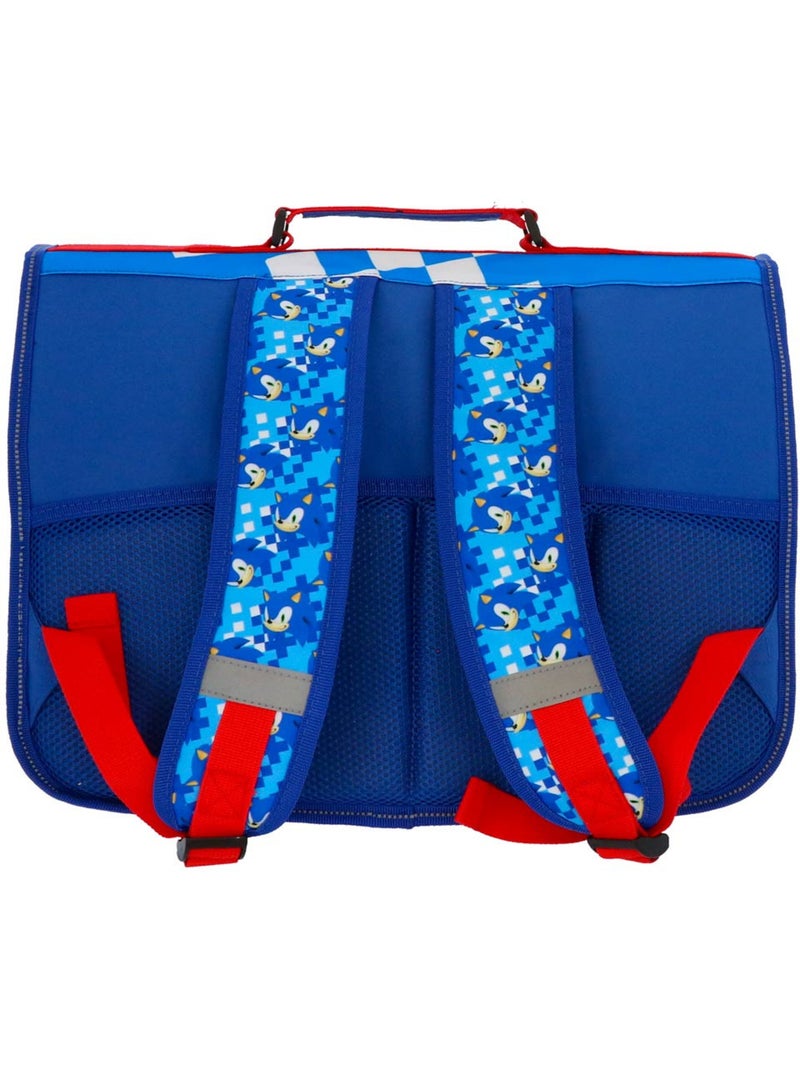 Cartable Sonic Flash 41 cm en polyester robuste bandes réfléchissantes Bleu - Kiabi