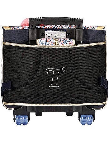 Cartable trolley polyester recyclé imprimé fleuri Tann's Antonia 38 CM