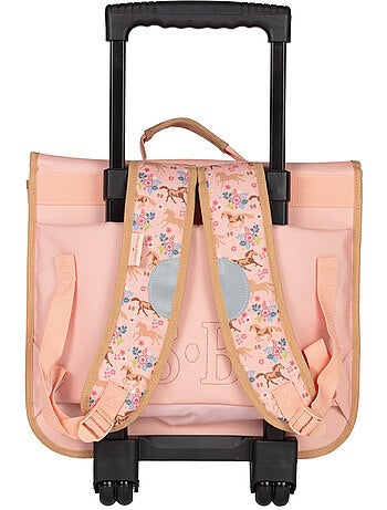 Cartable trolley scolaire Galop imprimé chevaux Stalla Bianca 38 CM