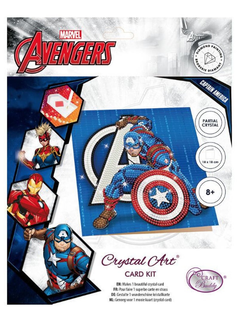 Carte à diamanter - Captain America Marvel 18x18cm - Crystal Art N/A - Kiabi