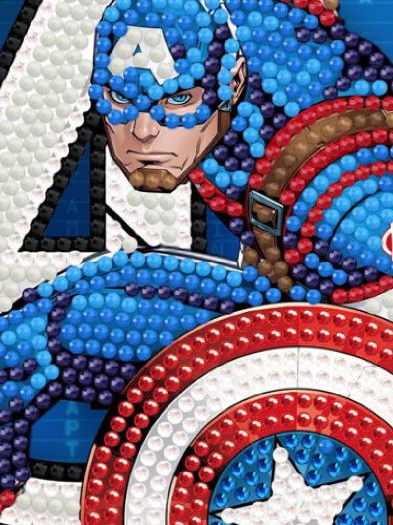 Carte à diamanter - Captain America Marvel 18x18cm - Crystal Art N/A - Kiabi