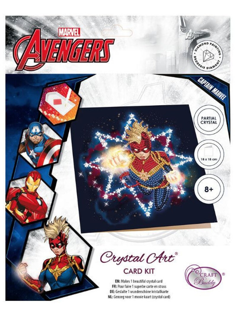 Carte à diamanter - Captain Marvel 18x18cm - Crystal Art N/A - Kiabi