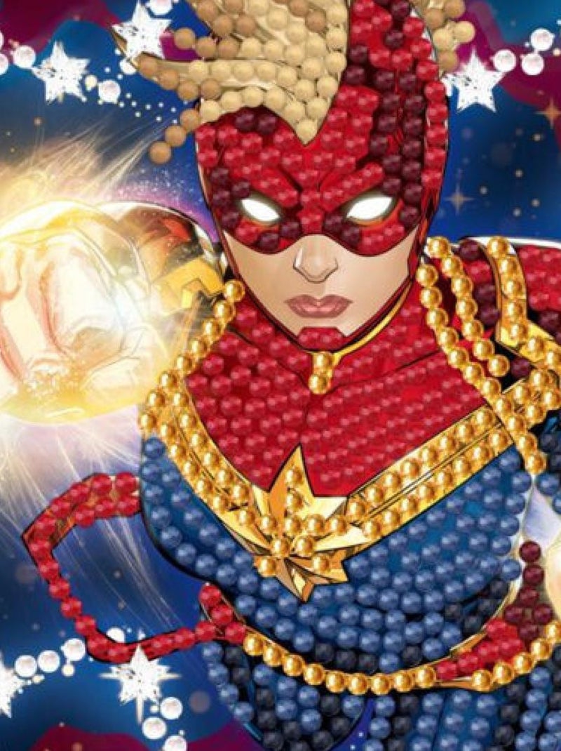 Carte à diamanter - Captain Marvel 18x18cm - Crystal Art N/A - Kiabi