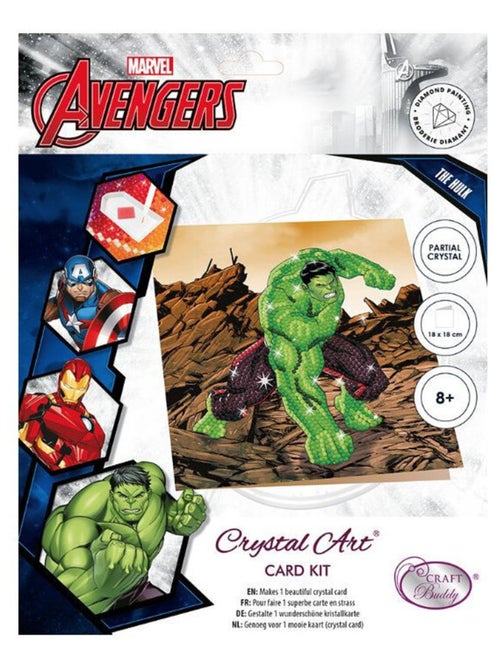 Carte à diamanter - Hulk de Marvel 18x18cm - Crystal Art - Kiabi
