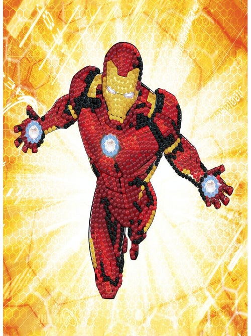 Carte à diamanter - Iron Man de Marvel 18x18cm - Crystal Art - Kiabi