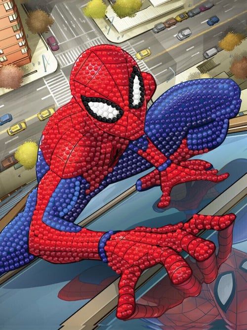 Carte à diamanter - Spider-Man de Marvel 18x18cm - Crystal Art - Kiabi